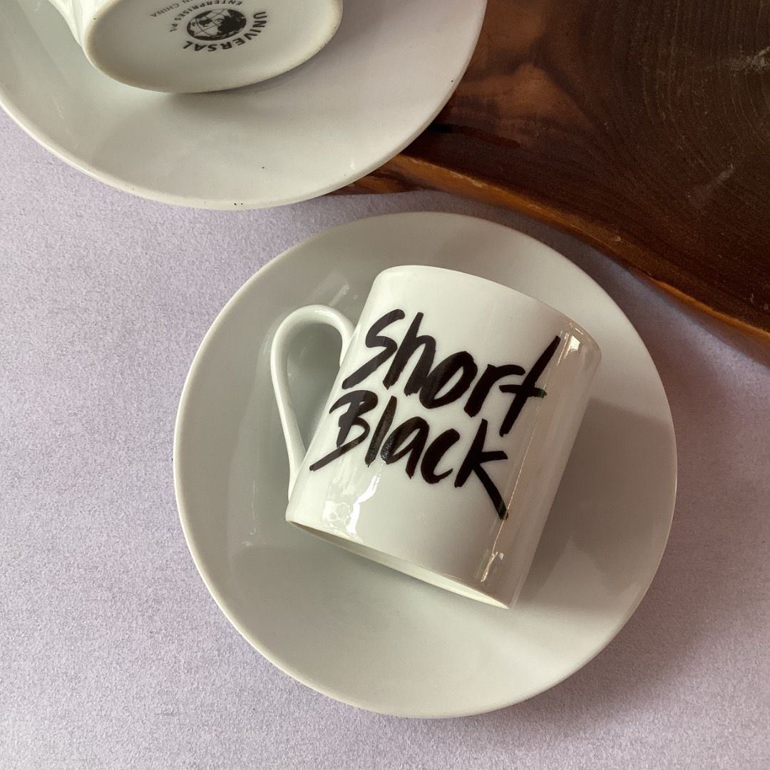 Minimalist "Short Black" Espresso Coffee Cup Set (Category: Coffee & Tea Tableware) located in Davao. Submitted by eclectic1925 (Listing ID 1442323986, Image 2). Description: Php120/pair (2 available) Minimalist "Short Black" Espresso Coffee Cup Set H: 2.4 inches L: 2.2 inches Saucer: 4.7 inches Please REVIEW PHOTOS We use 100% repurposed packaging materials SF starts at Php70 via Flash Express First to pay.