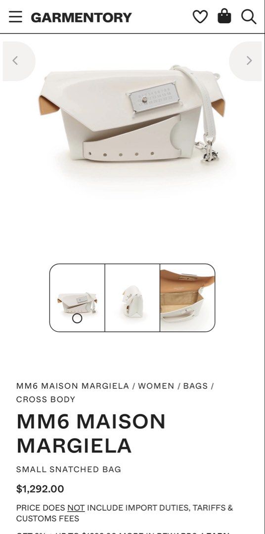 MM6 Maison Margiela Snatched Bag (Category: Cross-body Bags) located in Baguio. Submitted by viibodegaaa (Listing ID 1442260844, Image 2). Description: MM6 Maison Margiela Snatched Bag with cards & will provide dust bag Condition: good Issue: please check the uploaded pictures | clean inside Price: 12280.