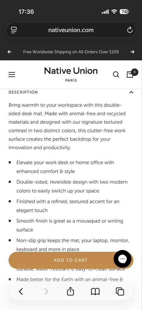 Native Union Desk Mat - Black474768289248716809