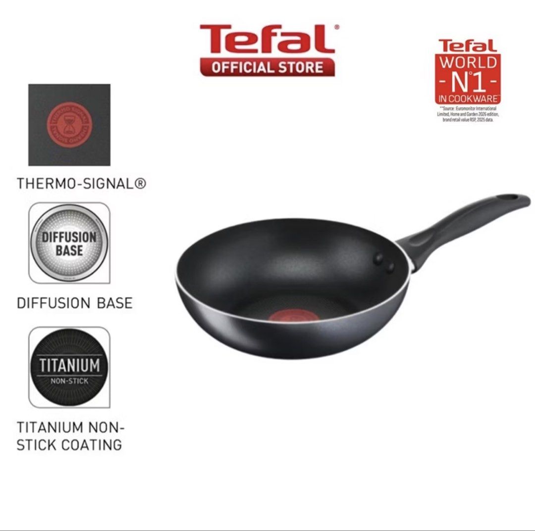 NEW Tefal Titanium Non-Stick Wok Pan : reason to sell (I do not have gas stove)
