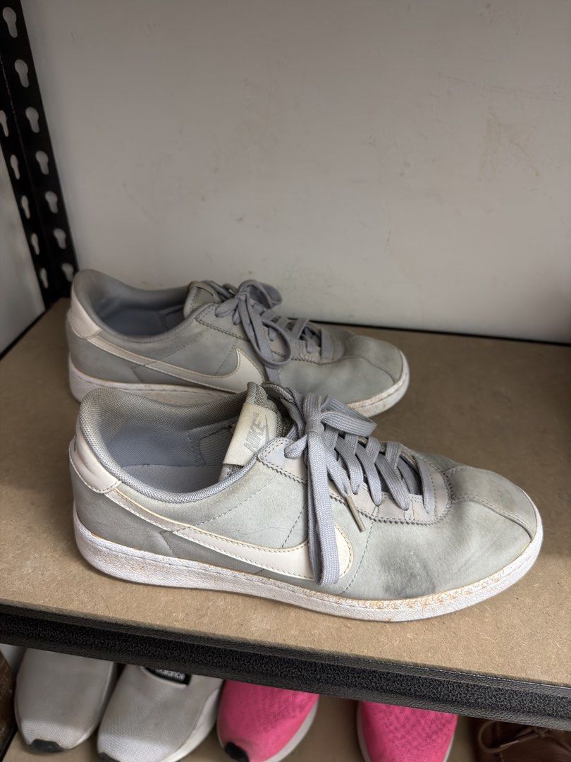 Nike Cortez Grey Suede Sneakers (Category: Sneakers) located in Davao. Submitted by sukimum (Listing ID 1442247460, Image 2). Description: Decluttering. Still usable, can look new after minor cleaning. Slight marks on the suede fabric and some yellow stains on the sole due to storage Pick-up or delivery from Alabang.