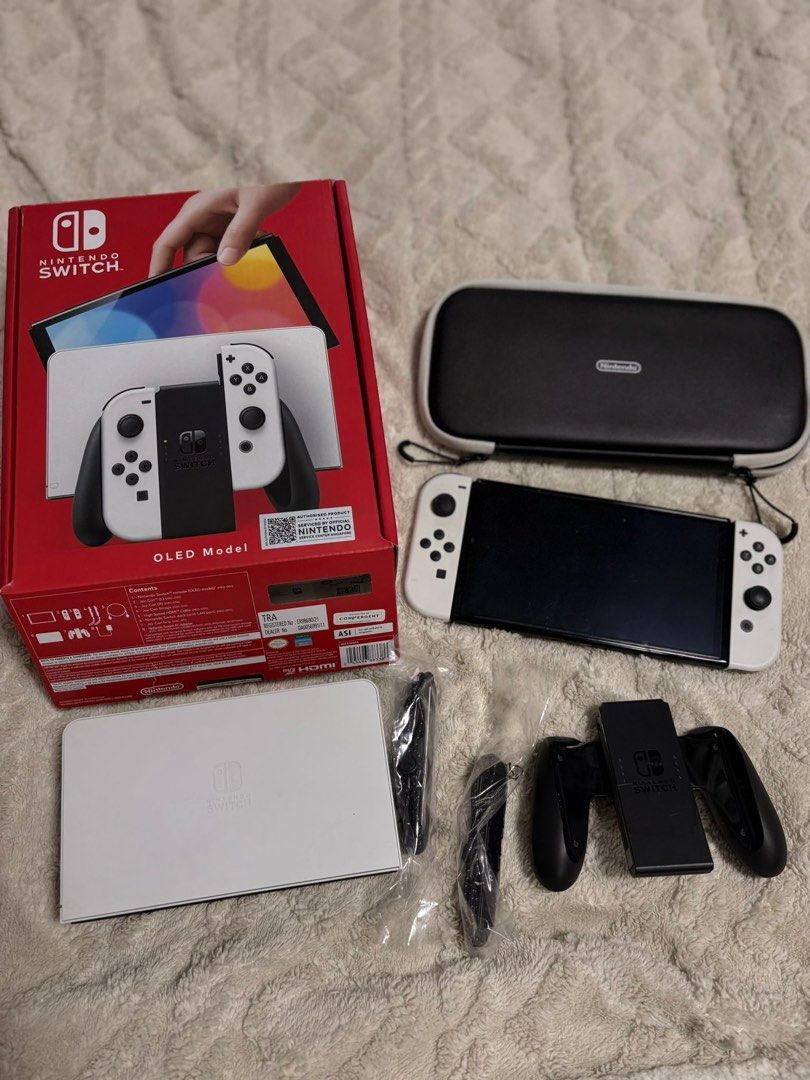 Nintendo Switch OLED Model White Console, Video Gaming, Video Game