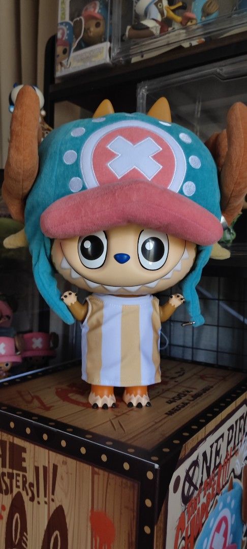 Mega Labubu 400% x Tony Tony Chopper (Category: Designer & Blind Box Toys) located in Cavite. Submitted by kurimamaw101 (Listing ID 1442169131, Image 1). Description: Mega Labubu 400% x One Piece - Tony Tony Chopper Mint condition like brand new Back in Box for checking only with authenticity cards.