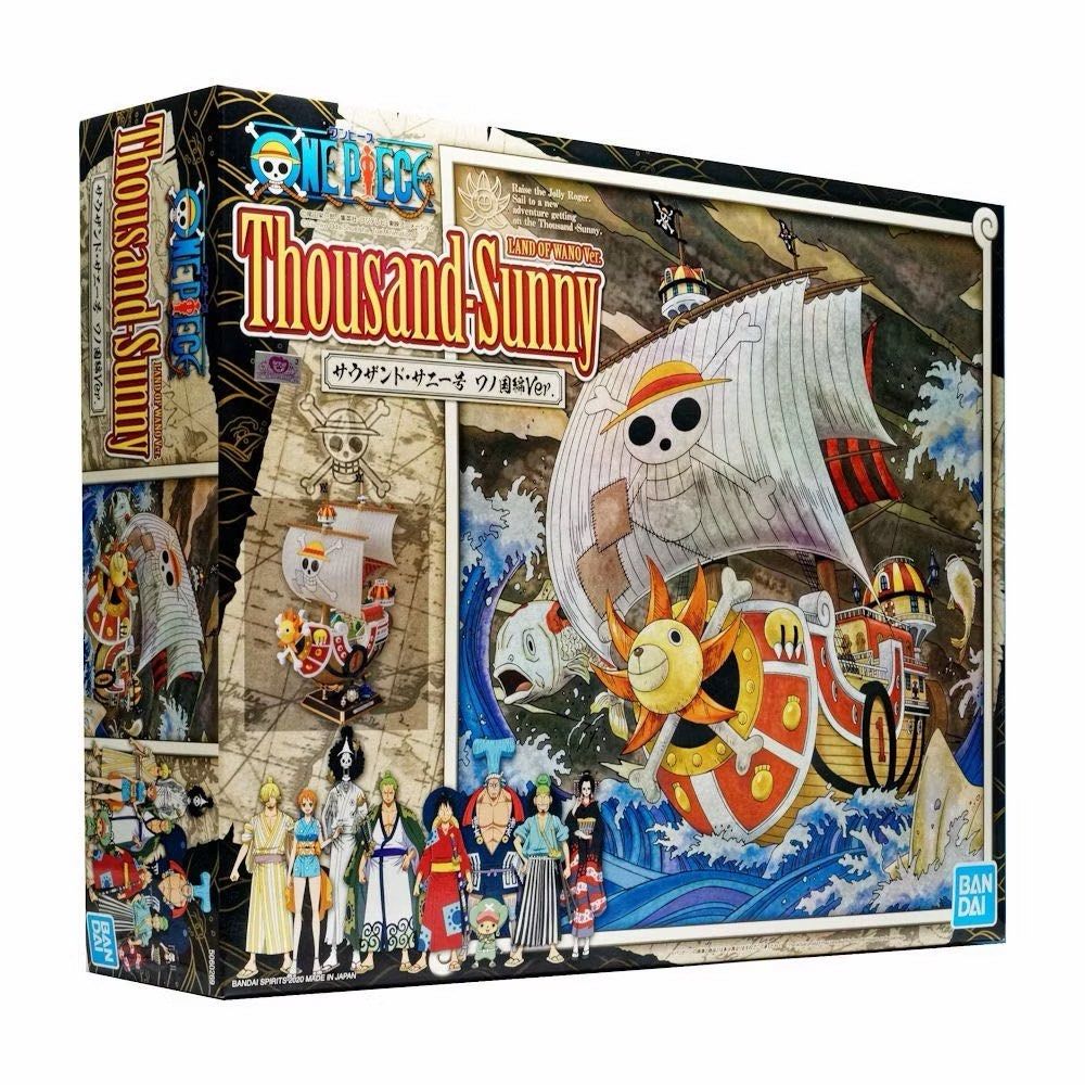 One Piece Thousand Sunny Model Kit Bandai (Category: Gundam & Model Kits) located in Caloocan City. Submitted by miyshoppe (Listing ID 1442287527, Image 1). Description: - Bandai One Piece Thousand Sunny Model Kit - New World Version - All parts still sealed in original plastic bags - Box in good overall condition with minor wear - Ideal for any One Piece enthusiast looking to build their own ship.
