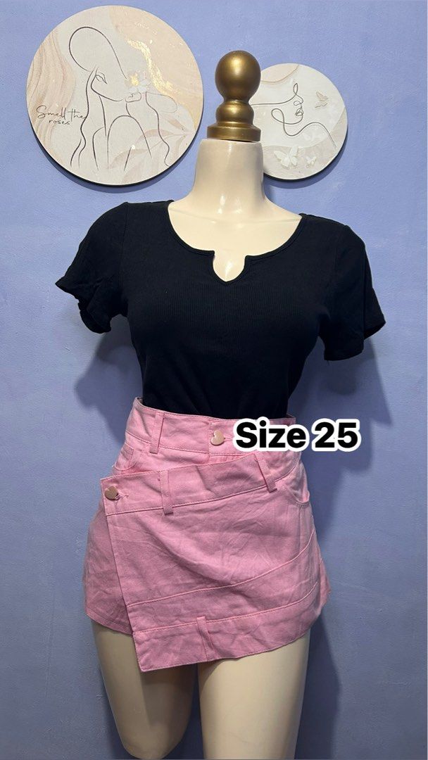 Pink Asymmetrical Skirt Size 25 (Category: Skirts) located in Manila. Submitted by tymendez (Listing ID 1442278083, Image 1). Description: - Adorable pink skirt - Asymmetrical hemline - Button closure - Belt loops included - Estimated size: 25 - Versatile for casual or dressy occasions.