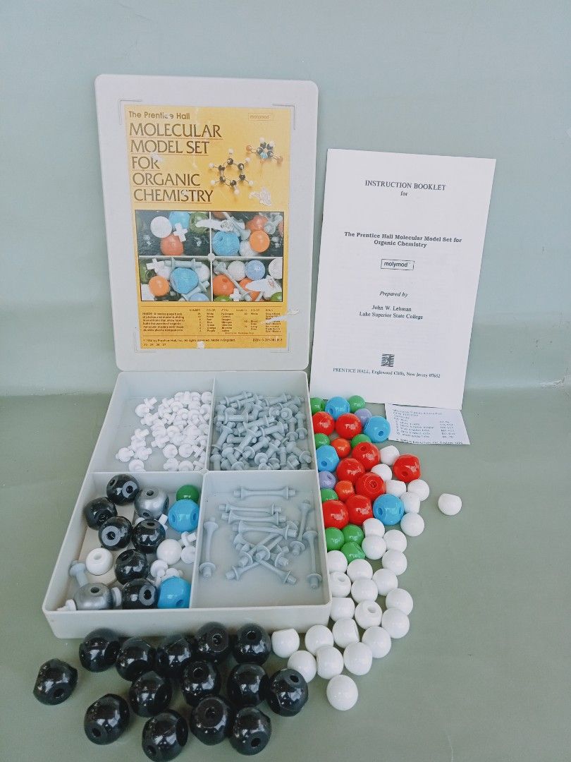 Prentice Hall Molecular Model Set for Organic Chemistry (Category: Textbooks) located in Rosario. Submitted by elysedeclutter (Listing ID 1442210014, Image 1). Description: - Complete set for organic chemistry molecule building. - Includes all necessary balls and connectors. - Comes with an instruction booklet. - All parts are neatly organized in a case. - Ideal for students learning organic chemistry..