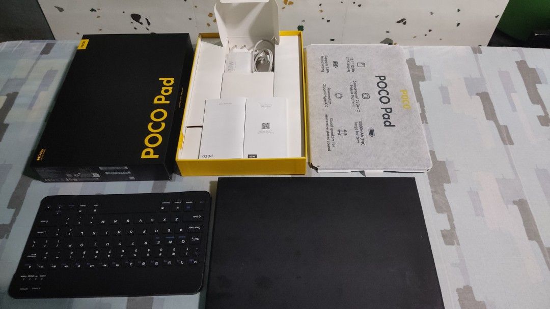 SALE POCO Pad with Keyboard COMPLETE 16/256 (Category: Android) located in Caloocan City. Submitted by arellraziell (Listing ID 1442271469, Image 3). Description: - POCO Pad tablet 16/256 snpadragon processor 7s gen 2 no scratch no dents can pass as new you can unli test and check - Original box, charger, and accessories included - Comes with a black keyboard - Includes a protective case - Ideal for work and entertainment and gaming - Selling as 