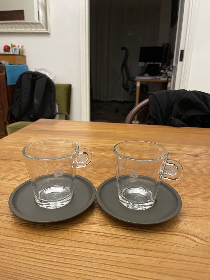 Set of 2 Glass Nespresso Espresso Cups