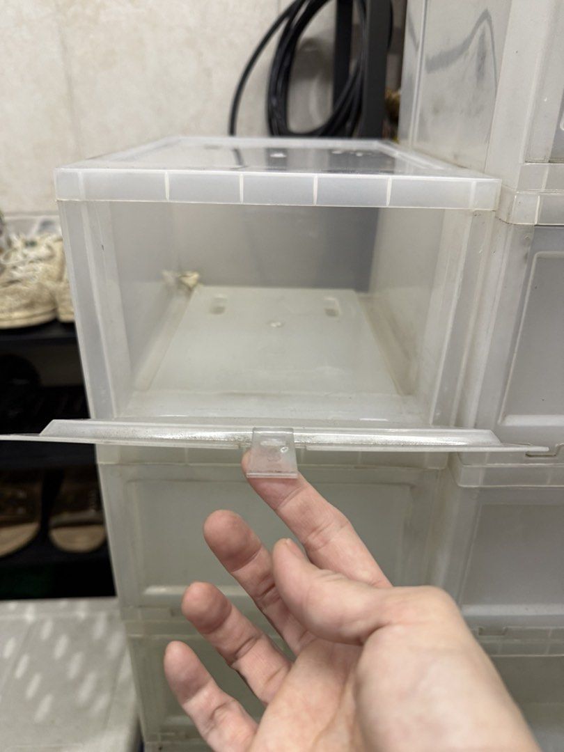 Stackable Clear Plastic Storage Boxes (Category: Storage Boxes & Baskets) located in San Juan City. Submitted by all_things_sale (Listing ID 1442219434, Image 2). Description: On-hand: 55pcs Depth- 31cm Width- 22cm Height- 16cm Top drop opening Can fit size 8 ladies shoes Price per box Get 3 at 55/box Get 5 or more at 50/box There may be some color variation as these came in different batches. Please manage expectations. .
