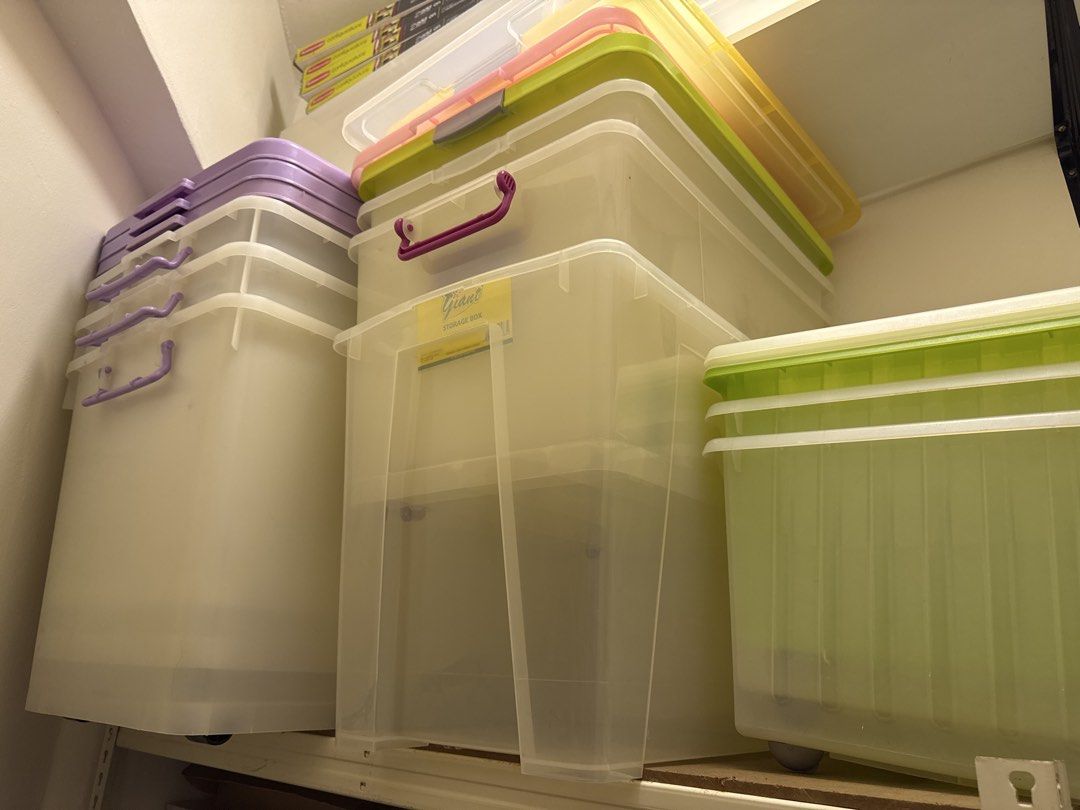 Stackable Storage Boxes with Lids (Various Sizes & Colors)