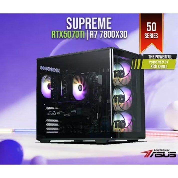 Supreme RTX 5070Ti R7 7800X3D Gaming PC