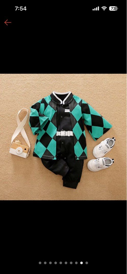 Tanjiro Kamado Cosplay Outfit (Category: Babies & Kids Fashion) located in San Mateo. Submitted by leahcanja (Listing ID 1442278733, Image 1). Description: Used only once for baby’s milestone 😅.