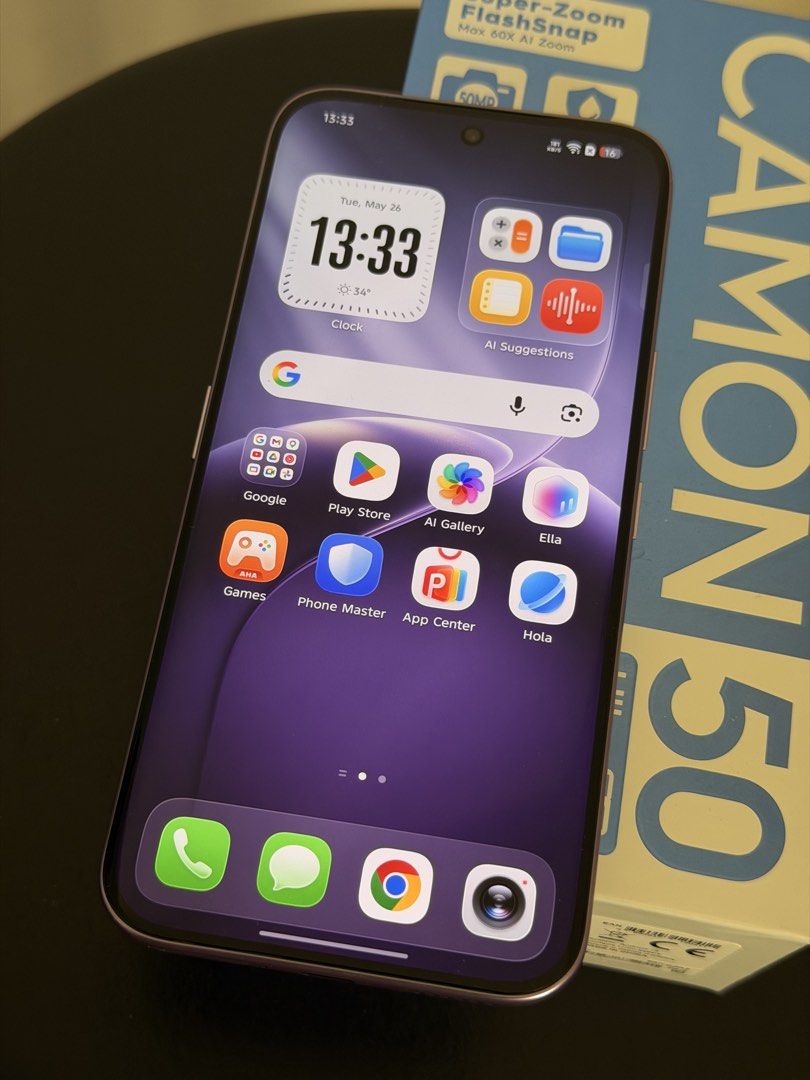 TECNO CAMON 50 Ultra (8+256GB) (Category: Android Others) located in Pasig City. Submitted by mrgoodasnewgadgets (Listing ID 1442237834, Image 2). Description: Good as new Used only for unboxing TECNO Camon 50 Ultra 5G (8GB + 256GB) Specs * Display: 6.78-inch curved AMOLED * Resolution: 1.5K (1208 × 2644) * Refresh Rate: 144Hz * Processor: MediaTek Dimensity 7400 Ultimate (4nm) * RAM: 8GB RAM (+ up to 8GB Extended RAM) * Storage: 256GB * Rear Cam