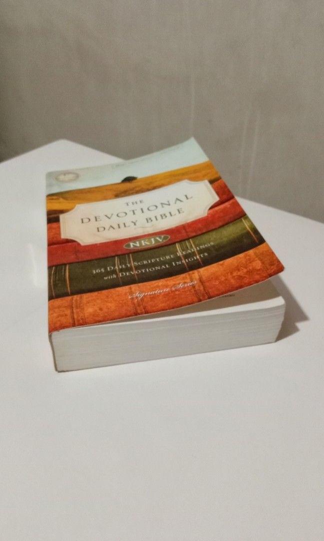 The Devotional Daily Bible New King James Version (Category: Religion Books) located in Bulacan. Submitted by everythingunderthesun22 (Listing ID 1442170926, Image 3). Description: -Uses New King James Version -Feature 365 Daily Scripture Readings with Devotional Insights -Feature Daily Devotional and Memory Verses for Meditation and Focus - Includes a Guide to Bible Verses on Today's Important Concerns -Published by Thomas Nelson -Soft Bound Act