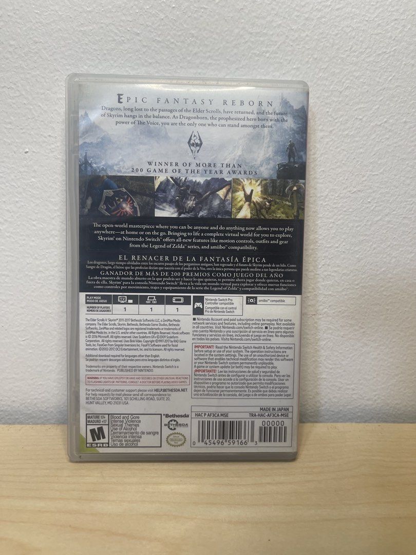 The Elder Scrolls V: Skyrim (Nintendo Switch) (Category: Nintendo) located in Pasig City. Submitted by tjfindspreloveditems (Listing ID 1442282939, Image 2). Description: 🎮 FOR SALE: The Elder Scrolls V: Skyrim (Nintendo Switch) 💰 ₱1,390 ✨ Excellent condition, like new ✨ Tested and working ✨ Clean cartridge ✨ Ready to play Embark on an epic open-world adventure in one of the greatest RPGs ever made. Explore vast lands, battle dragons, complete 