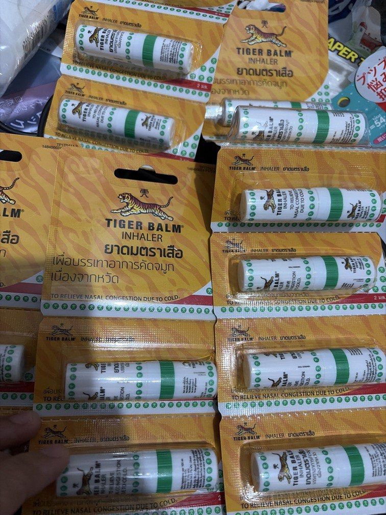 Tiger Balm Inhaler from Thailand (6pcs) (Category: Body Care) located in Manila. Submitted by Miss_KSJ (Listing ID 1442265336, Image 2). Description: Tiger Balm inhaler from Thailand Mfg: 2-July-2025 Exp: 2-July-2028 Php 60 each.