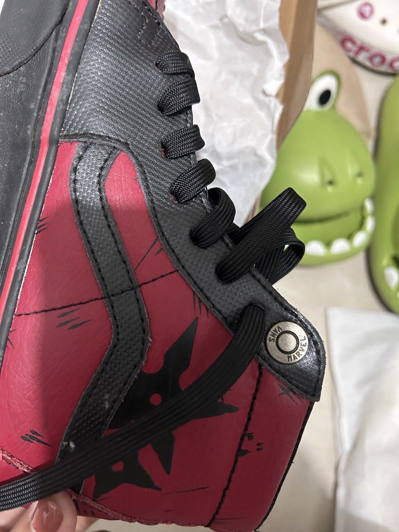 Vans x Marvel Sk8-Hi Deadpool Sneakers (Category: Sneakers) located in Taguig. Submitted by Yanyann (Listing ID 1442266899, Image 3). Description: Size 36 - Cool Vans Sk8- sneakers - Deadpool design (red and black) - Features Marvel logo inside - Black laces - Comes with original box and tissue paper - Great for any Marvel fan.