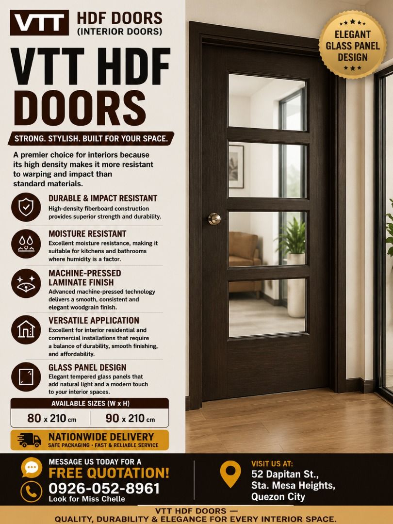 vtt hdf doors with glass (Category: Locks, Doors & Gates) located in Caloocan City. Submitted by vttsteeldoor-chelle (Listing ID 1442194934, Image 3). Description: .