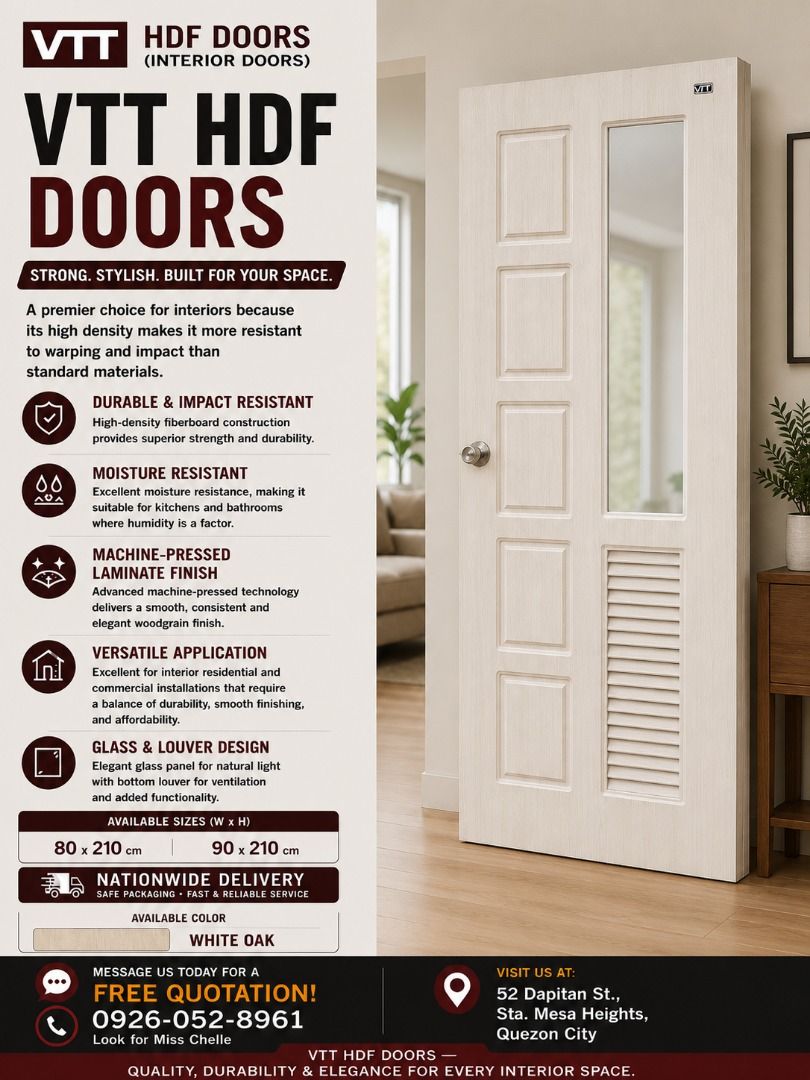 vtt hdf doors with glass (Category: Locks, Doors & Gates) located in Caloocan City. Submitted by vttsteeldoor-chelle (Listing ID 1442194934, Image 2). Description: .