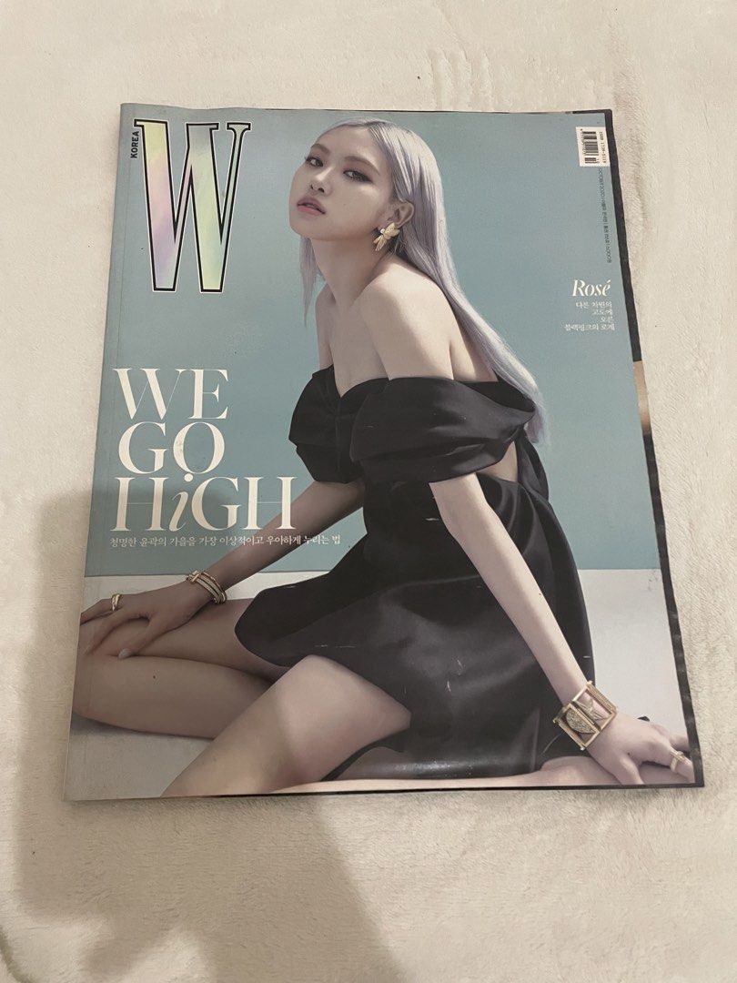 W Korea Magazine featuring Rosé (Category: Magazines) located in Manila. Submitted by beatan13 (Listing ID 1442326643, Image 1). Description: - W Korea Magazine - Features Rosé on the cover - Theme: 'WE GO HIGH' - Content: Fashion and lifestyle articles/photos - Ideal for Rosé and Blackpink fans - Collector's item.