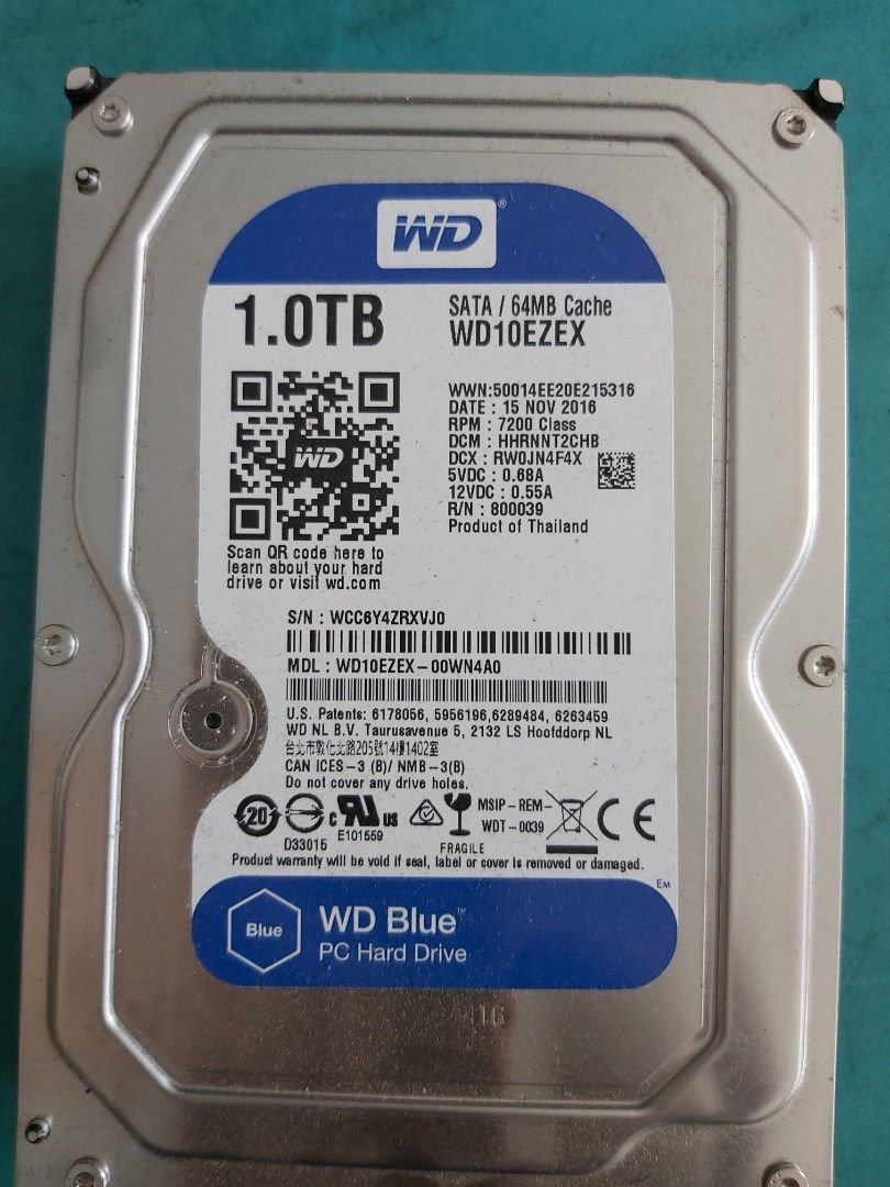 WD Blue 1TB PC Hard Drive WD10EZEX