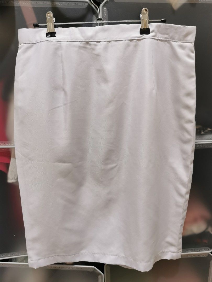 White Pencil Skirt with Zipper Back (Category: Skirts) located in Quezon City. Submitted by pi.mel (Listing ID 1442254086, Image 3). Description: YL3 uniform for female Hi im selling my YL3 unif for only 800 per pair. I have 3 sets, if you buy all 3 you'll get it for 700 each na lang (2,100 for 3 pairs). Height 5'3" Bust 36 (unif fits to 38) Waist 32 Hips 38 Blouse length 22 inches Skirt length 23 inches .