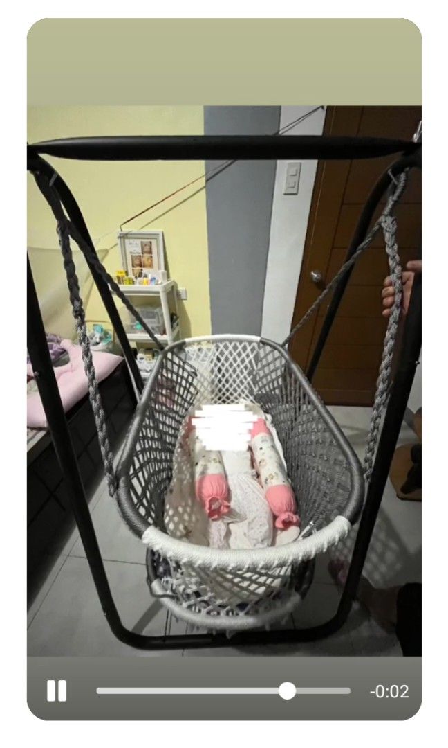 Woven Hanging duyan (Category: Kids Tables & Chairs) located in Pasig City. Submitted by zakquinnjax44 (Listing ID 1435805724, Image 3). Description: - Stylish hanging duyan hammo k with a gray and white woven design. - Durable frame for long-lasting use. - Comfortable seat for ultimate relaxation. - Versatile: Suitable for both indoor and outdoor spaces..