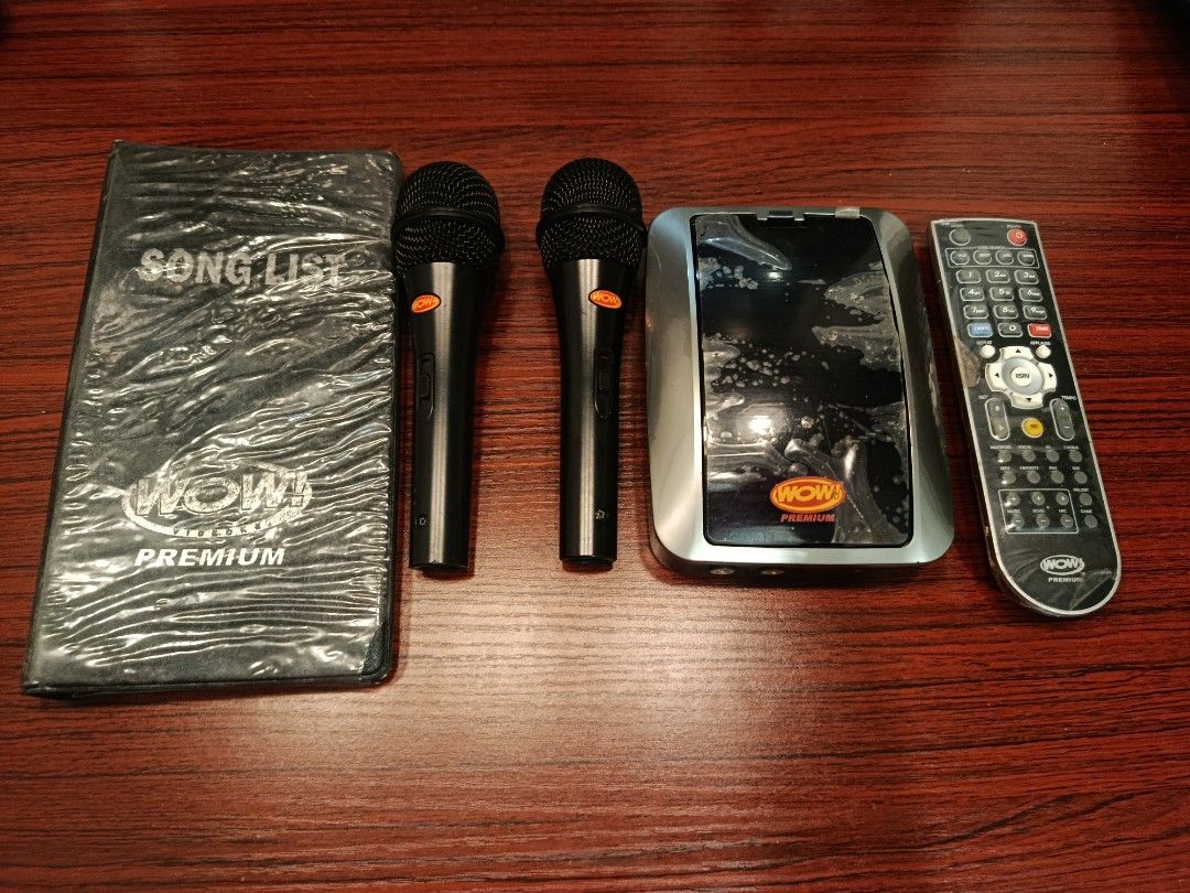 WOW Premium Karaoke System with 2 Microphones & Remote (Category: Soundbars, Speakers & Amplifiers) located in Quezon City. Submitted by truephoenix.16cee3 (Listing ID 1442299279, Image 1). Description: - WOW Premium Karaoke System - Includes 2 Microphones - Comes with Remote Control - Song List Book included - Ports: DC Power, USB, Audio (R/L), Video Out - Ideal for home karaoke sessions Location Project 3 Quezon City Payment Gcash or cash for p