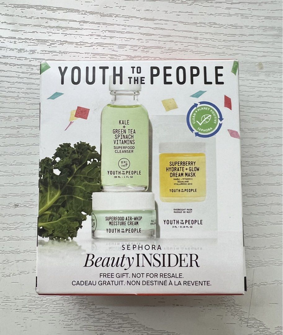 Youth To The People Set (Category: Face Care) located in Quezon City. Submitted by goodiesbyg (Listing ID 1442283425, Image 1). Description: - Youth To The People Skincare Set from Sephora - Includes: Superfood Cleanser (30ml), Air-Whip Moisture Cream (15ml), Superberry Dream Mask (3ml) - 2 pcs left - RFS: decluttering .