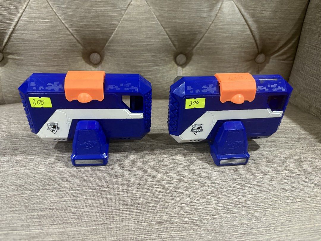 2x Nerf N-Strike Elite 2.0 Tactical Rail Mounts (Category: Action & Battle Toys) located in Manila. Submitted by dig76 (Listing ID 1442443648, Image 1). Description: - Set of 2 Nerf N-Strike Elite 2.0 tactical rail mounts - Includes blue and orange colors - Designed to attach to tactical rails on Nerf blasters - Perfect for adding accessories to your blaster - Price is for the set of two mounts.