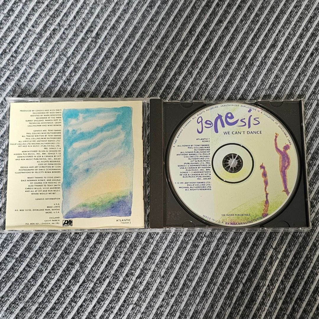 🌟 🇺🇸 [CD Album] Genesis – We Can't Dance (Category: CDs & DVDs) located in Singapore. Submitted by strangecell (Listing ID 1442345688, Image 2). Description: Many more Various Genres: https://www.carousell.sg/p/1253907759 Electronic Dance, EDM, DJ Mix: https://carousell.com/p/1035784902 Easy Listening, Funk Soul, Lounge, Jazz, New Age, Chill-out: https://carousell.com/p/1028943398 ************************************** Self-collect at Area Ser
