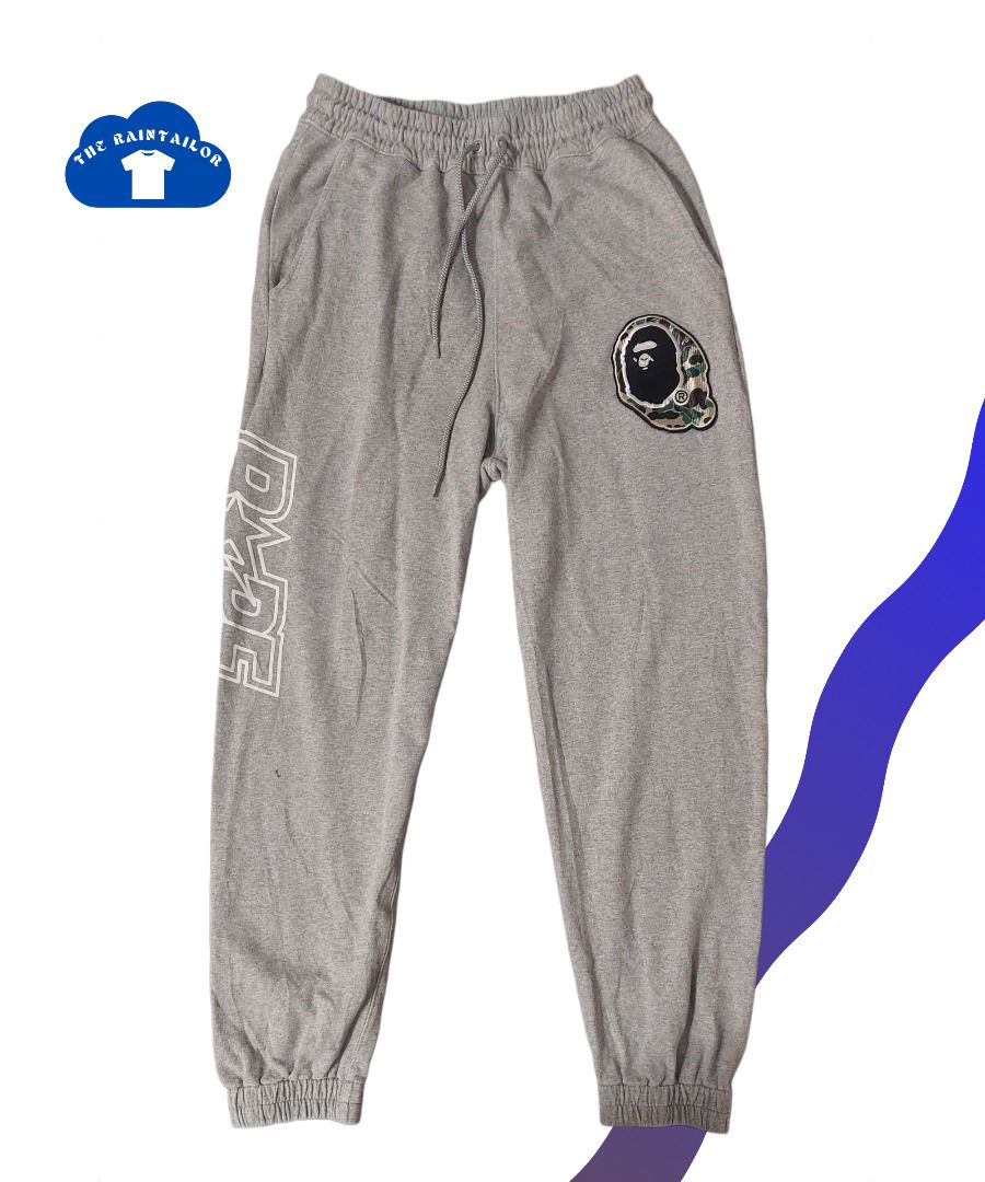 A Bathing Ape Patchwork Sweatpants (Category: Joggers) located in Baguio. Submitted by theraintailor (Listing ID 1442430472, Image 1). Description: BAPE Patchwork Sweatpants Grey Good Condition Waist Size: 28-29 Inches (All around) Inquire for additional info Payment Methods: Gcash or Maya Shipping Method: J&T Shipping Fee will be paid by buyer .