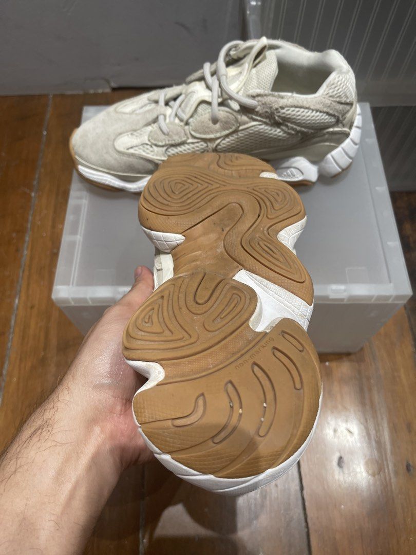 Adidas Yeezy 500 Bone White Sneakers (Category: Sneakers) located in Singapore. Submitted by kaloi14 (Listing ID 1442424967, Image 2). Description: - Adidas Yeezy 500 - Color: Bone White - Upper: Suede and Mesh - Sole: Gum with White Midsole - Closure: Lace-up - Size: US 10 - Made in Vietnam - Authentic .