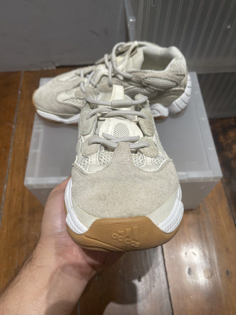 Adidas Yeezy 500 Bone White Sneakers (Category: Sneakers) located in Singapore. Submitted by kaloi14 (Listing ID 1442424967, Image 3). Description: - Adidas Yeezy 500 - Color: Bone White - Upper: Suede and Mesh - Sole: Gum with White Midsole - Closure: Lace-up - Size: US 10 - Made in Vietnam - Authentic .