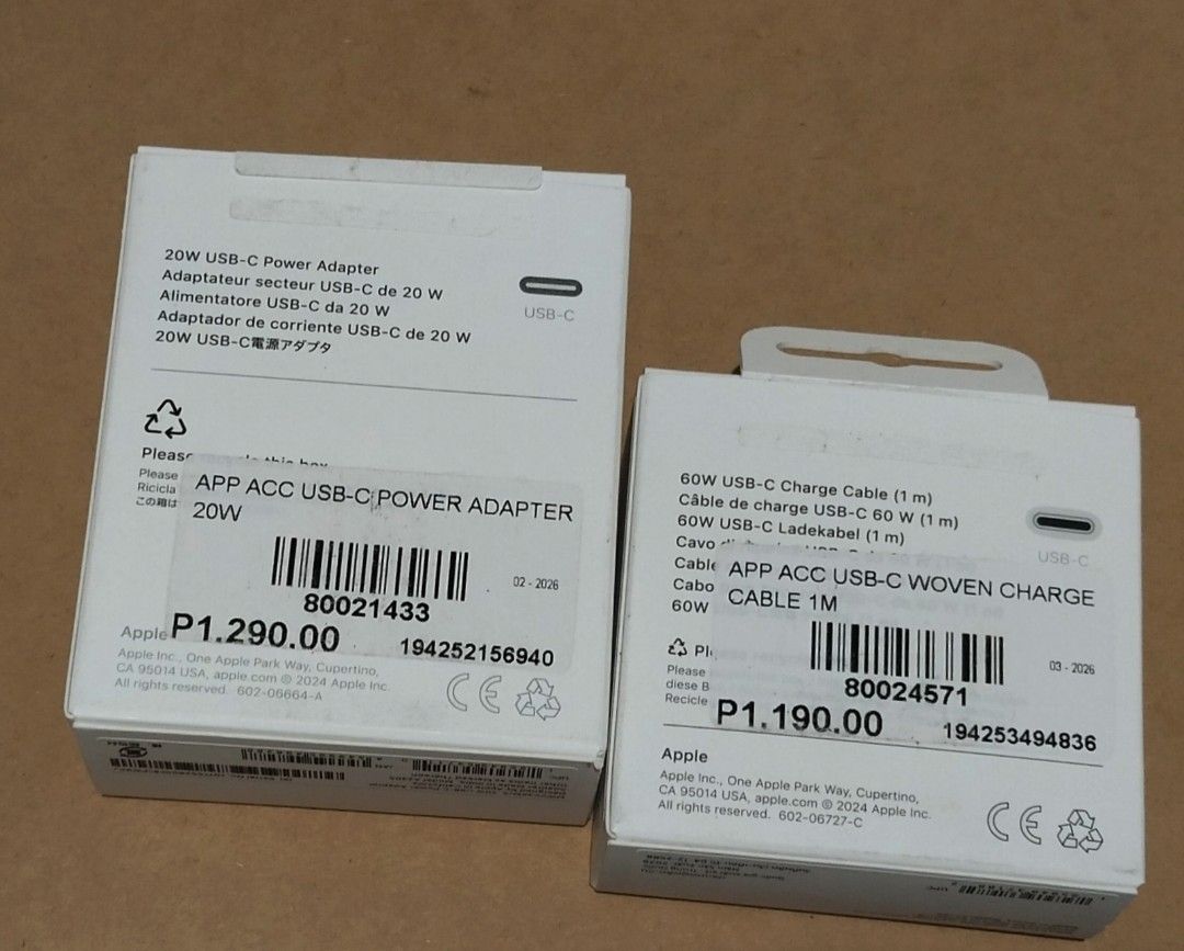 Apple iPad USB-C adapter + 1M woven cable (Category: Chargers & Cables) located in Manila. Submitted by imacarbon_unit (Listing ID 1442441901, Image 2). Description: Hello! selling both the adapter and cable I impulsively bought for a supposed trip. Completely brand new w/ warranty bought at Beyond the Box in Parqal mall. I thought I forgot my charger before my flight, but I didn't. 😭 inclusions: 20W power adapter (can be used for any type C ipa