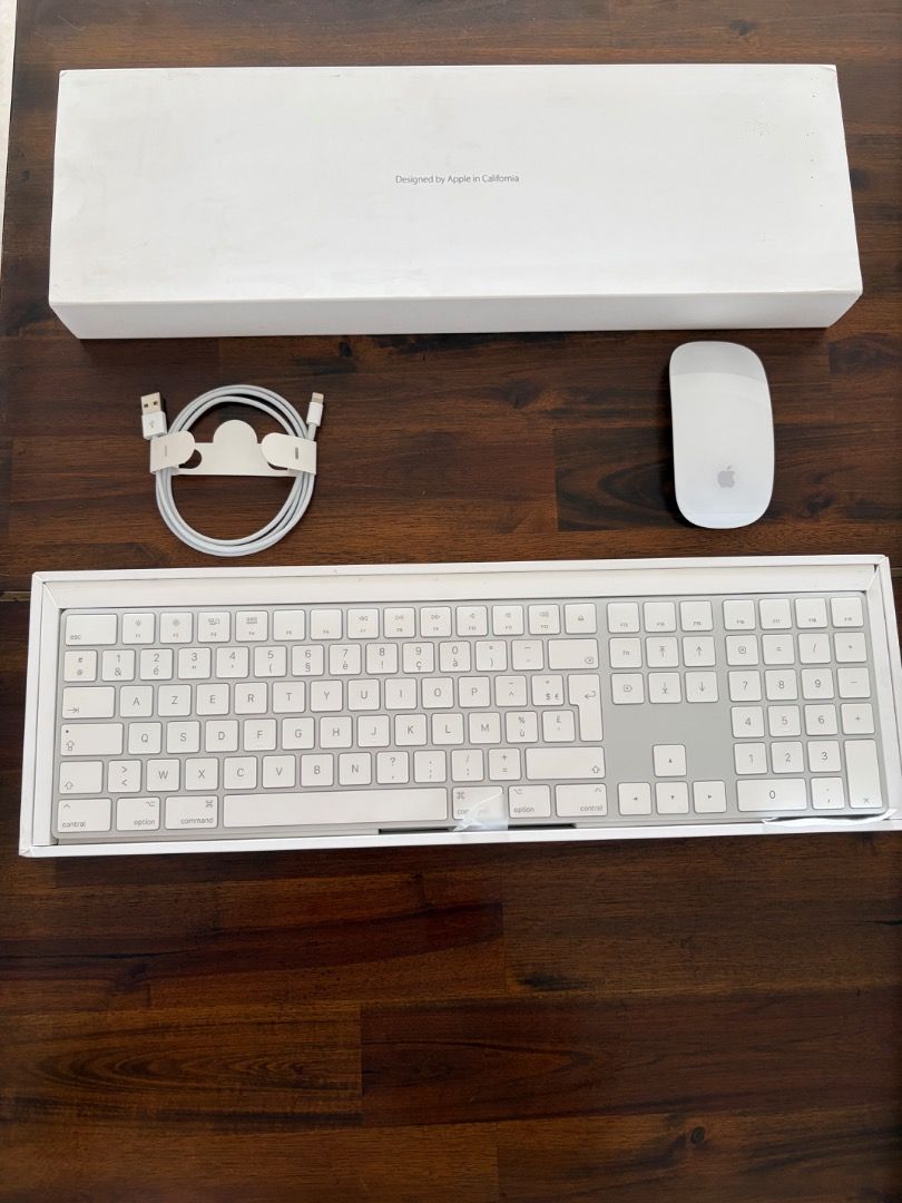 Apple Magic Keyboard and Magic Mouse with Box and Cable475629306942607360