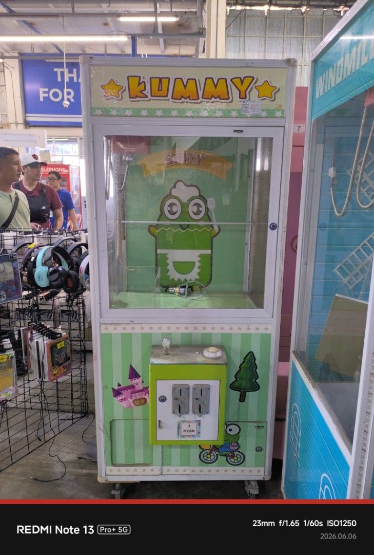 ARCADE CLAW MACHINE (Category: Interactive Toys) located in Dasmarinas. Submitted by bossgabo (Listing ID 1442382816, Image 1). Description: - Collection of claw machines for sale. - Available designs: Lummy, Windmill, One Piece, Telephone, Piglet. - Ideal for arcades, entertainment spaces, or home use. - Machines are ready for immediate placement. - Contact us for individual machine details and pricing..
