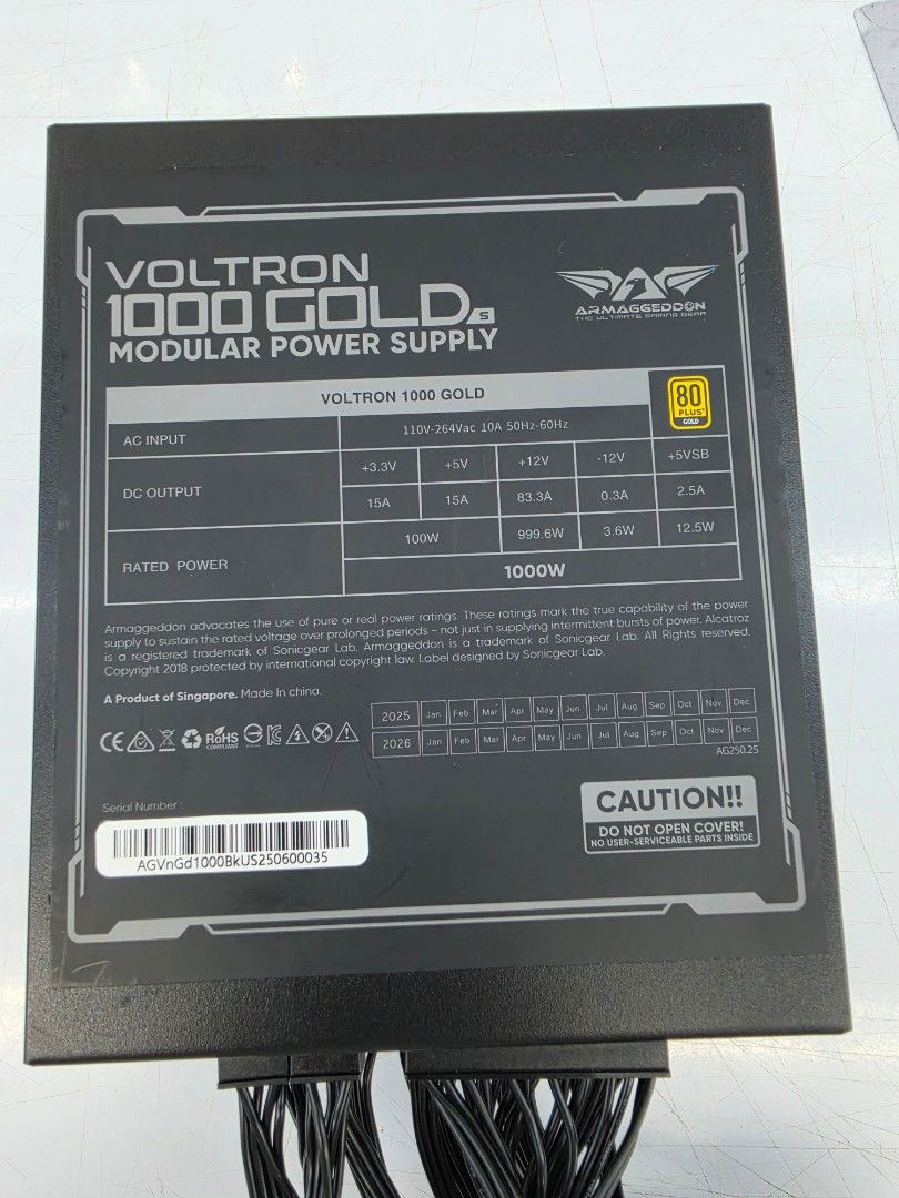 Armaggeddon Voltron 1000W 80+ Gold  Full Modular475533675929937920