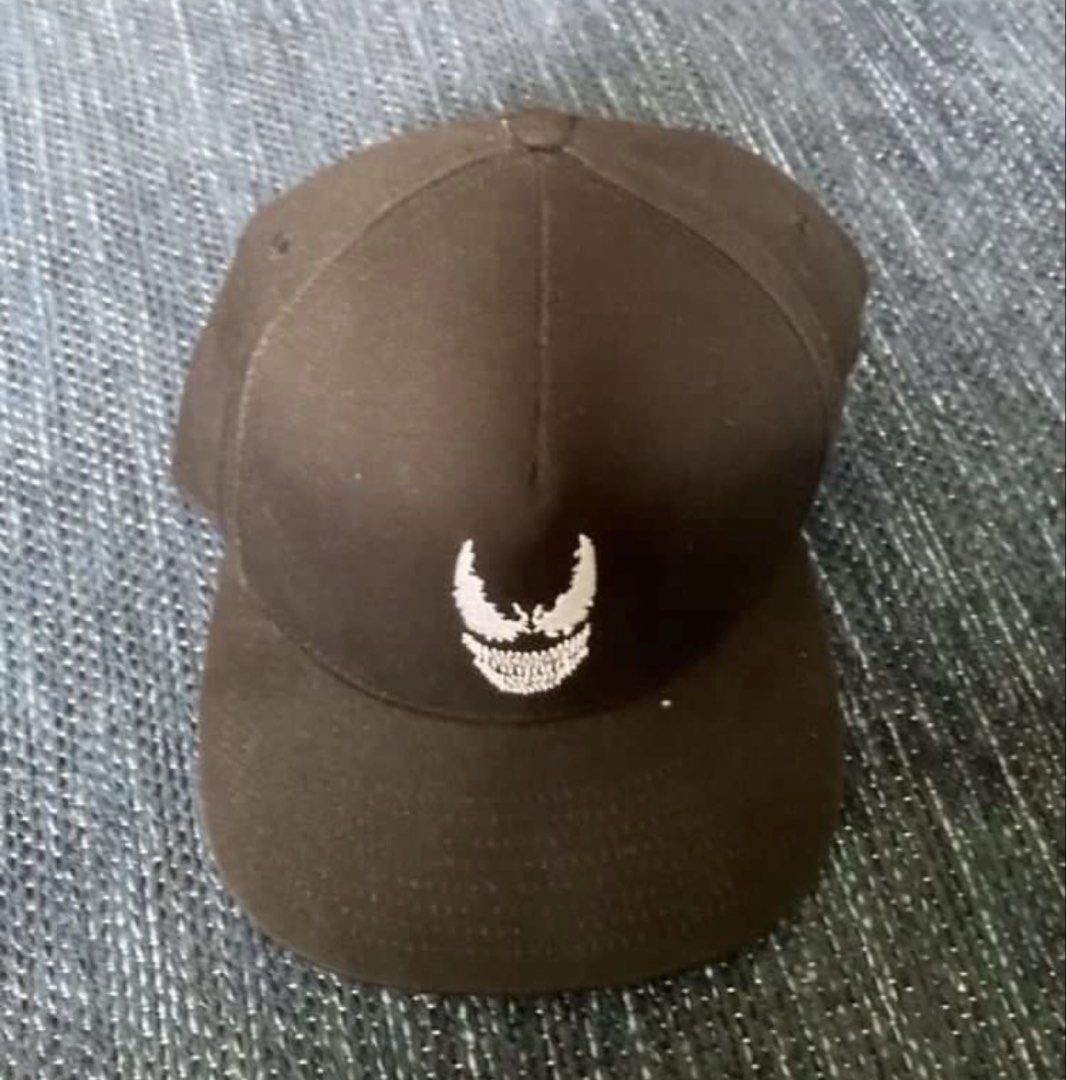 Assorted Caps (Category: Caps & Hats) located in Singapore. Submitted by smh248 (Listing ID 1442353678, Image 2). Description: - Navy blue FC Barcelona Academy trucker cap with embroidered logo. - Black snapback cap featuring a white Venom logo. $15 each.