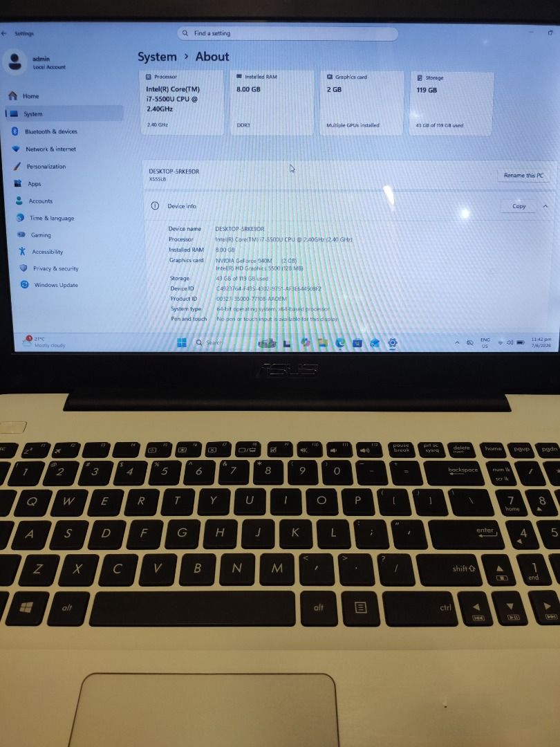 ASUS Intel Core i7 Laptop with NVIDIA GeForce475983593981890565