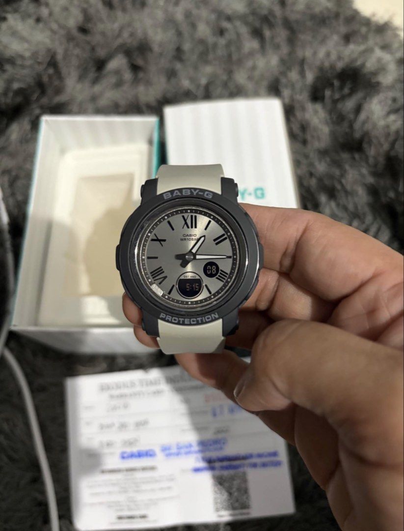 Baby-G Casio Watch BGA-310 (Category: Women's Watches) located in San Jose. Submitted by billeillesh (Listing ID 1442352341, Image 1). Description: - Baby-G Casio Watch - Model: BGA-310-4ADR - Condition: Good - Includes: Original box and warranty card - Purchase Date: 07 April 2026 Bought For 8,320 Issue: stain due to usage Nueva Ecija Location .