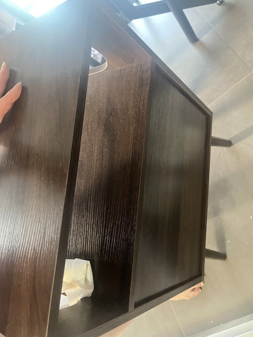 Bedside table (Category: Shelves, Cabinets & Racks) located in Singapore. Submitted by lialia28 (Listing ID 1442524510, Image 2). Description: Bedside table - dimensions 11.42”D x 15.35”W x 24.45”H Engineered wood Walnut brown. Embrace the farmhouse touch: A classic rattan faucet, this nightstand gives off a modern touch in your bedroom. With a row insert makes it more practical, the atmosphere lamp is a good addition to the fun of life, it can a