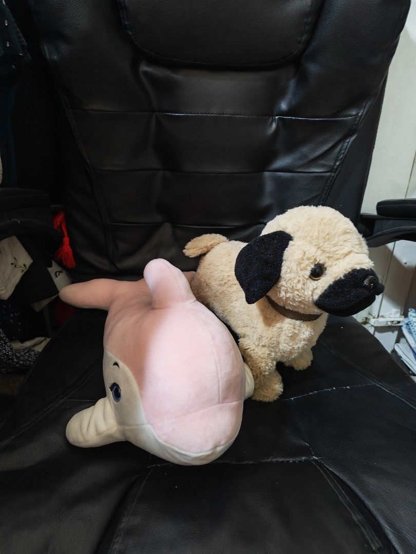(Bundle) Stuffed toy/Plush (Category: Plushies & Soft Toys) located in Santa Rosa. Submitted by authenticsforless (Listing ID 1442438450, Image 1). Description: battery-operated dog (barking) blue magic pink dolphin plush take both.