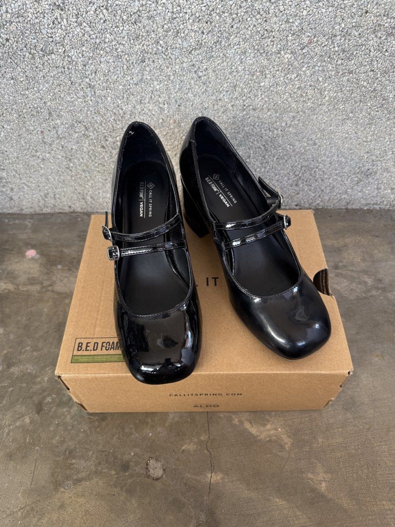 Call It Spring Black Patent Mary Jane Heels (Category: Heels) located in Cabuyao City. Submitted by heni__v1 (Listing ID 1442382272, Image 1). Description: Brand: Call It Spring Style: Black Patent Mary Jane Heels RFS: not used anymore • all hardware in good condition • comes with original box • signs of use (scuff marks) • double buckle straps across the foot Size: US 7 EUR 37.5 UK 4.5 Payment Options: BDO Bank Transfer GCash Maya Shipping throu
