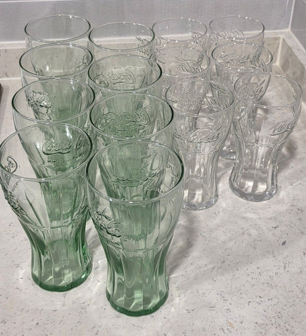 Coca-Cola Glasses Set - Green and Clear