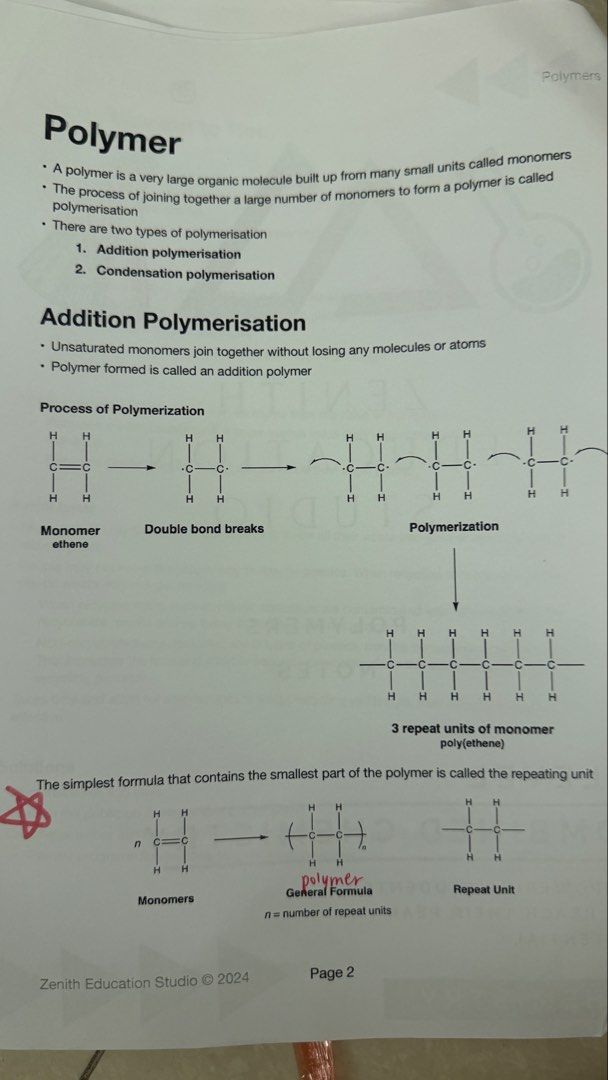 Combined sci notes O-level secondary (Category: Textbooks) located in Singapore. Submitted by jamie0327 (Listing ID 1442492460, Image 3). Description: - Handwritten chemistry notes - Covers key topics: periodic table, polymerisation, molar mass calculations, gas collection methods - Clear and organised layout - Perfect for revision and understanding chemistry concepts - Ideal for students studying chemistry.