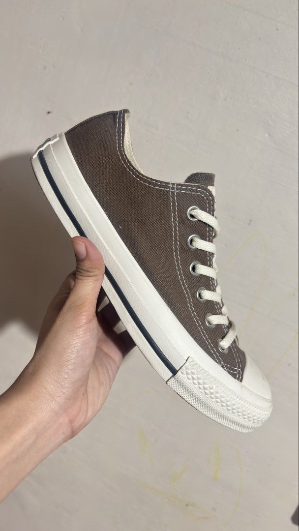 Converse All Star Low Top Sneakers Brown (Category: Sneakers) located in Taguig. Submitted by fatzy24 (Listing ID 1442520394, Image 2). Description: - Classic Converse All Star low tops - Brown canvas upper with white laces and sole - Made in Indonesia - Size: US 5 / JPN 24 - Perfect for everyday wear - Please check photos for condition details.