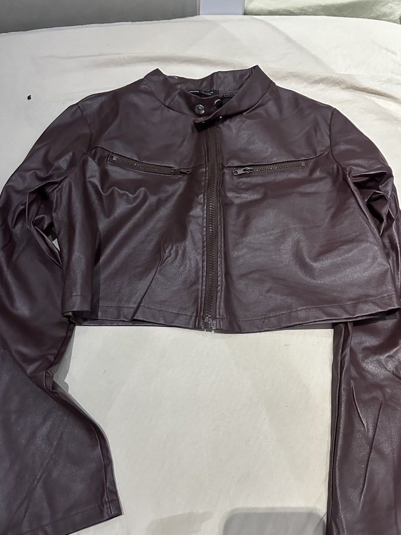 cropped leather jacket (Category: Coats, Jackets and Outerwear) located in Manila. Submitted by clothes4you_stone (Listing ID 1442478247, Image 2). Description: .