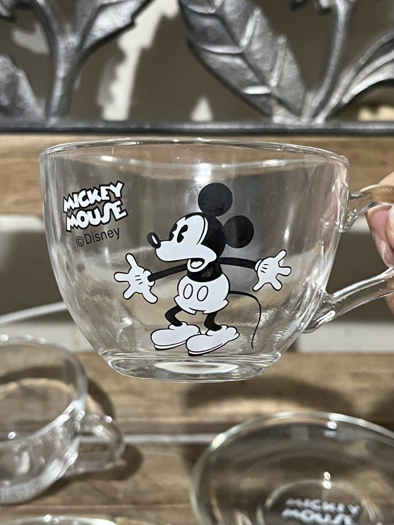 Disney Mickey Mouse transparent ceramic cup & saucer with plastic spoon set (Category: Coffee & Tea Tableware) located in Lucena. Submitted by aisanolshop (Listing ID 1442507778, Image 3). Description: **Spoon plastic only.