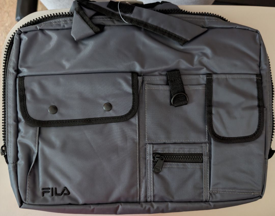 FILA Charcoal Grey Laptop Bag with Multiple Pockets